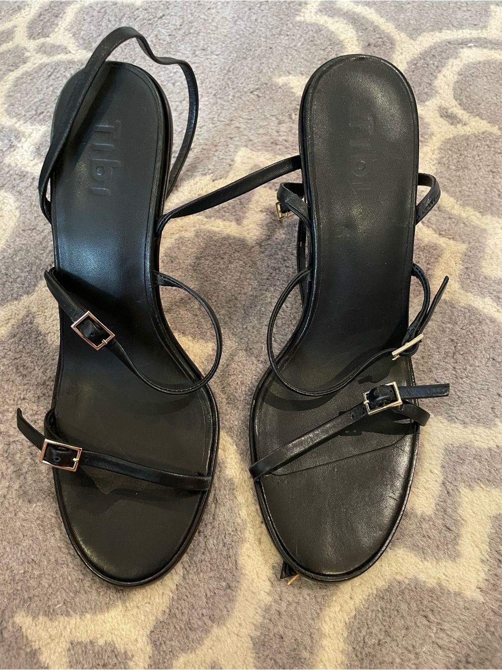 Tibi Black Strappy Heel Sandals Size 39